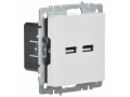             BRITE USB A+A розеткасы 5В 3,1А РЮ10-1-БрБ ақ ИЭК    