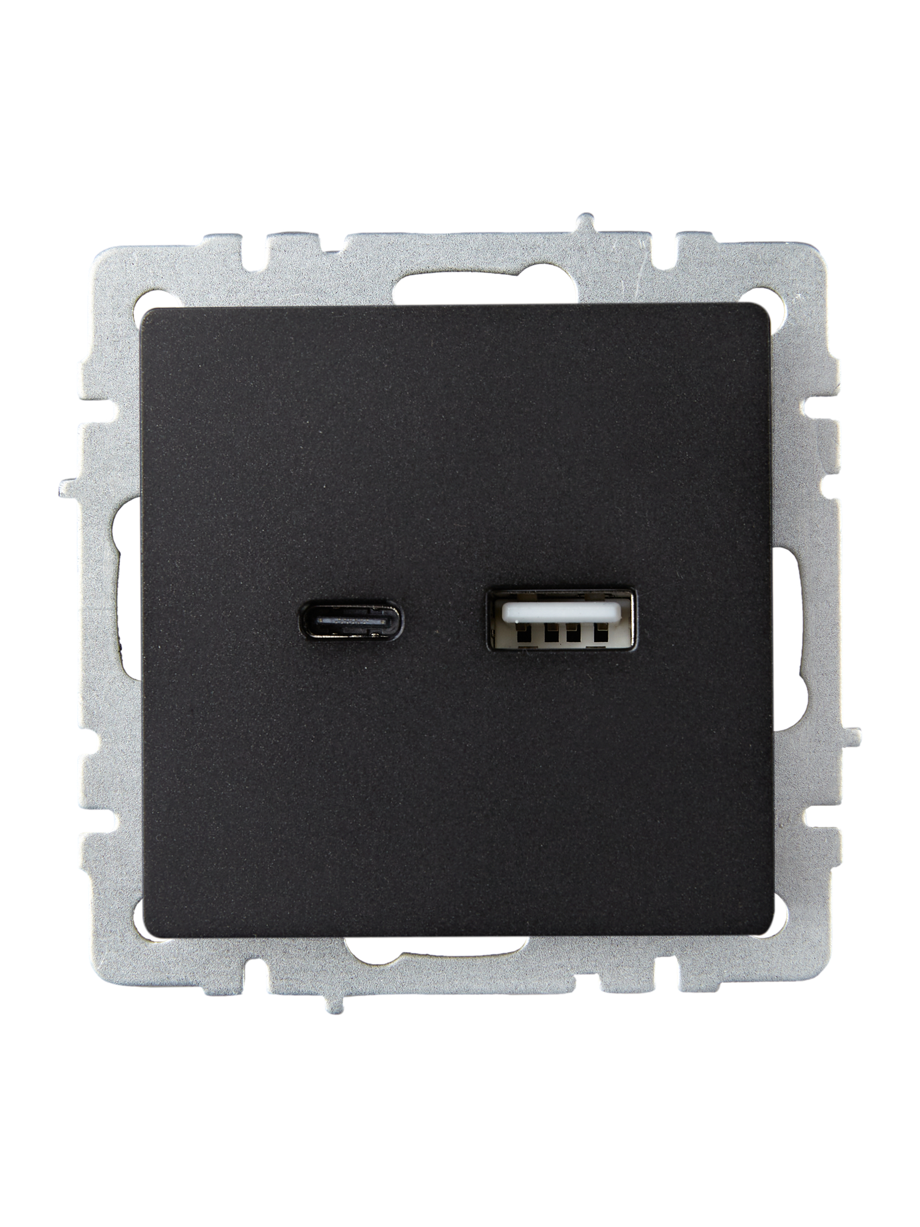             BRITE USB A+C розеткасы 18 Вт РЮ11-1-БрЧ қара ИЭК    