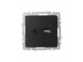             BRITE USB A+C розеткасы 18 Вт РЮ11-1-БрЧ қара ИЭК    
