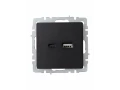             BRITE USB A+C розеткасы 18 Вт РЮ11-1-БрЧ қара ИЭК    