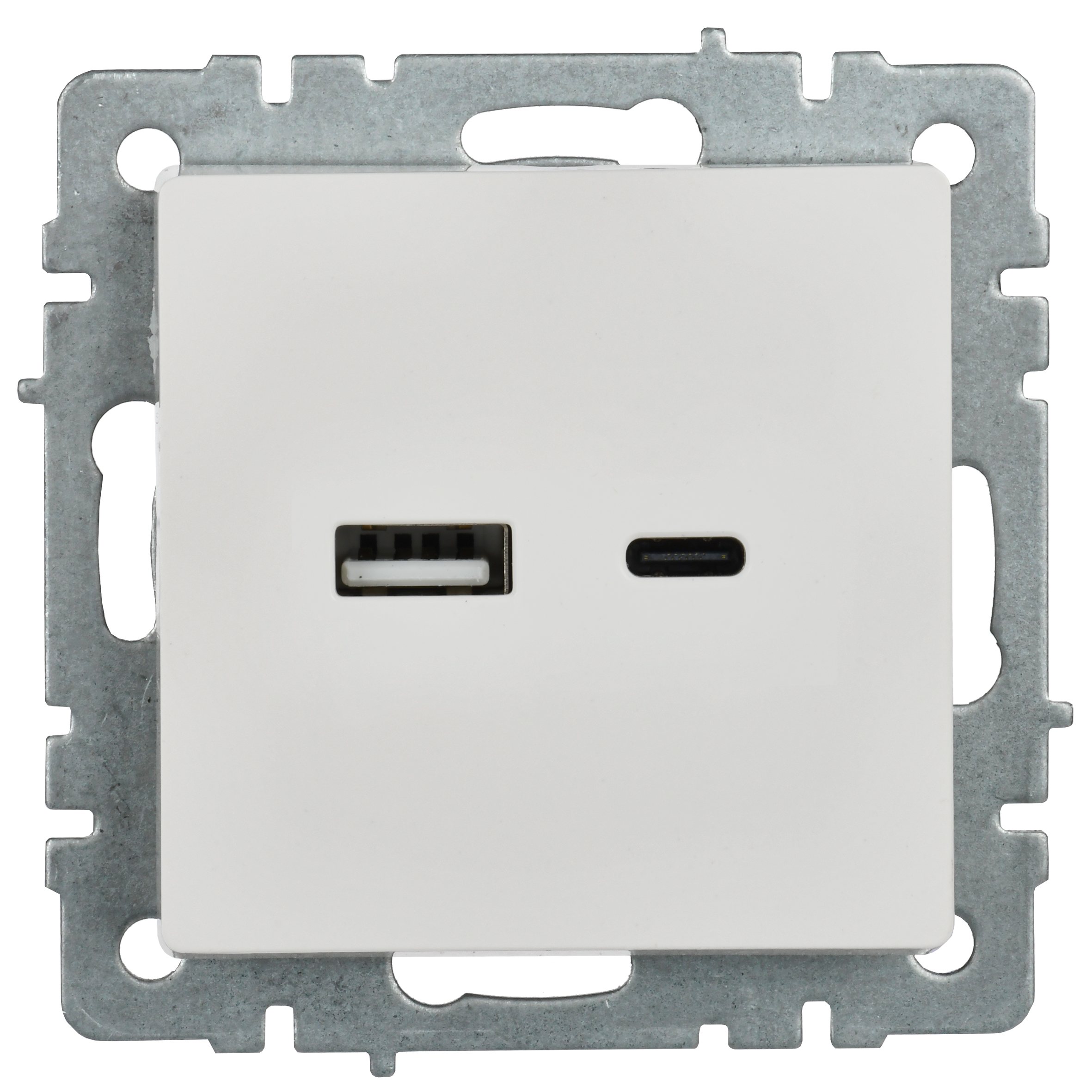             BRITE USB A+C розеткасы 18 Вт РЮ11-1-БрБ ақ ИЭК    