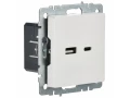             BRITE USB A+C розеткасы 18 Вт РЮ11-1-БрБ ақ ИЭК    