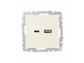             BRITE USB A+C розеткасы 18 Вт РЮ11-1-БрКр сарғыш ИЭК    