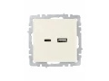             BRITE USB A+C розеткасы 18 Вт РЮ11-1-БрКр сарғыш ИЭК    