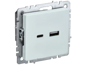 BRITE Розетка USB A+C 18Вт РЮ11-1-БрЖ жемчуг ИЭК