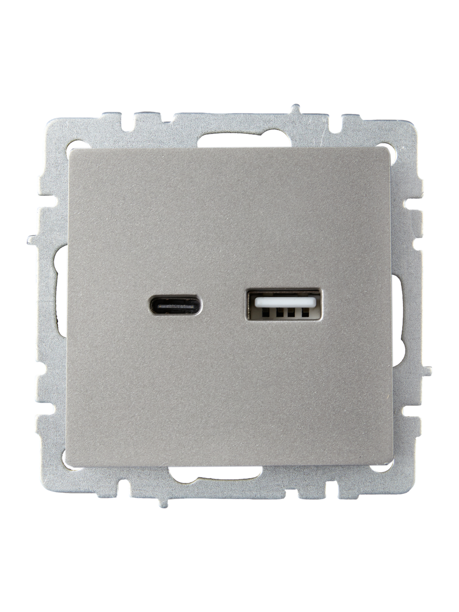             BRITE USB A+C розеткасы 18 Вт РЮ11-1-БрС болат ИЭК    