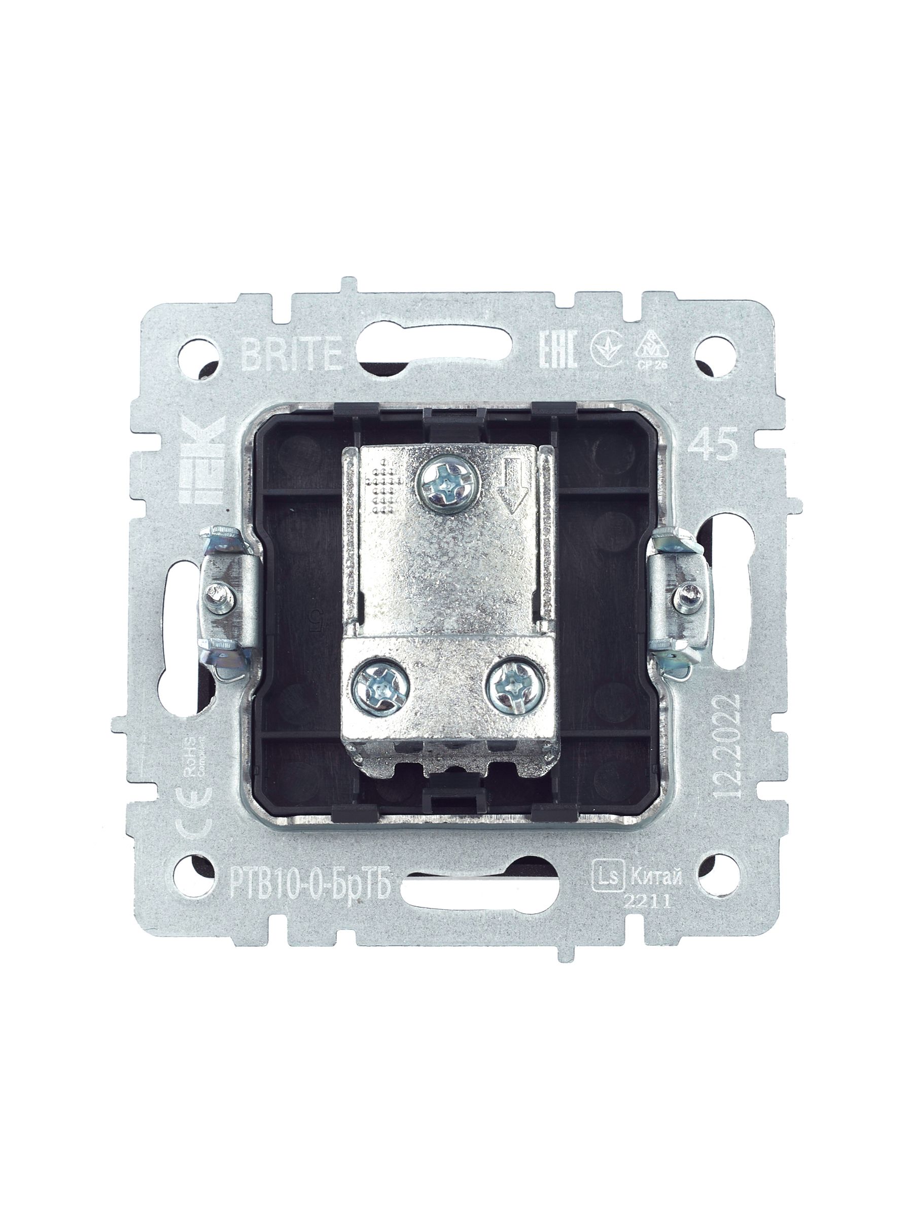             BRITE TV өтпелі розеткасы РТВ10-0-БрТБ қара қола ИЭК    