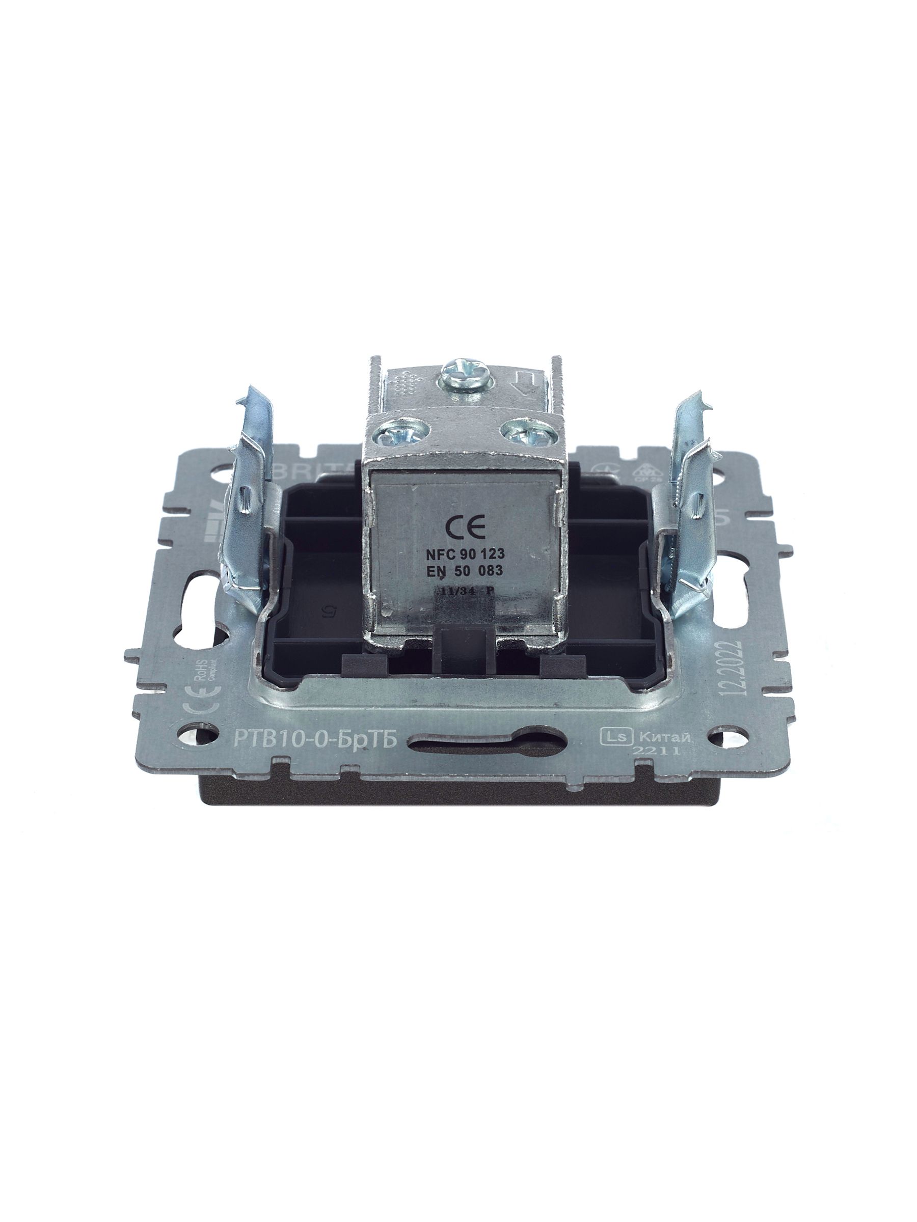            BRITE TV өтпелі розеткасы РТВ10-0-БрТБ қара қола ИЭК    