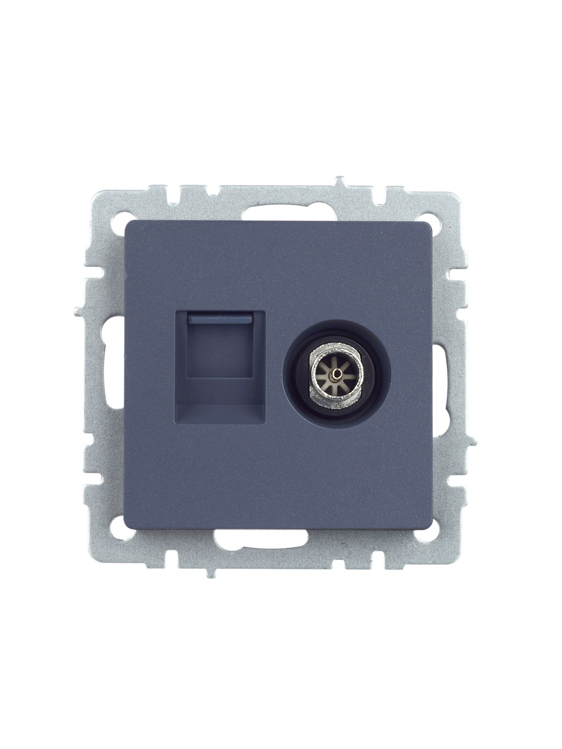             BRITE Қос розетка TV+RJ45 мыс.5E РТВ/РК12-БрМ маренго ИЭК    