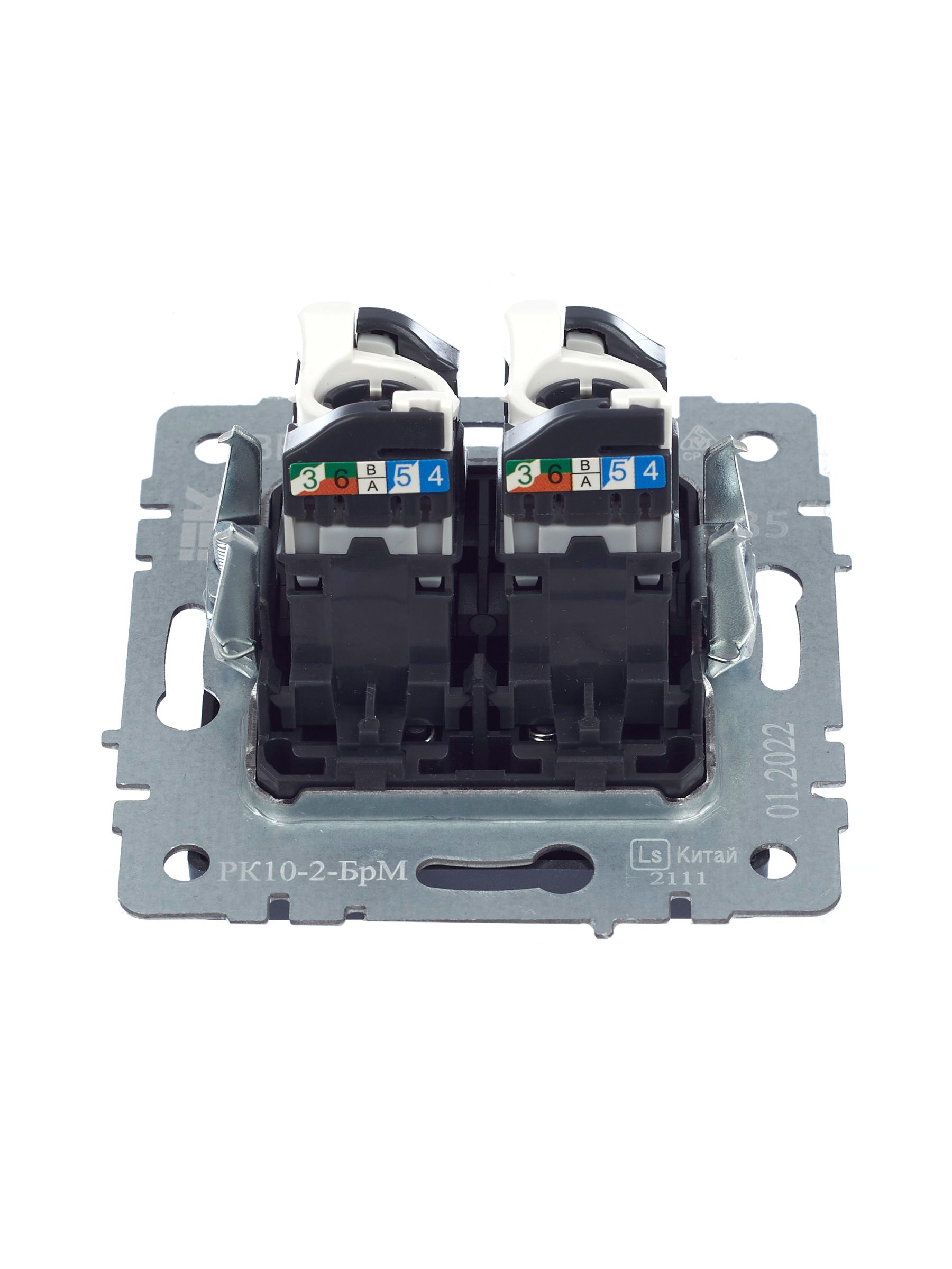             BRITE Қос компьютерлік розетка RJ45 мыс.5E РК10-2-БрМ маренго ИЭК    