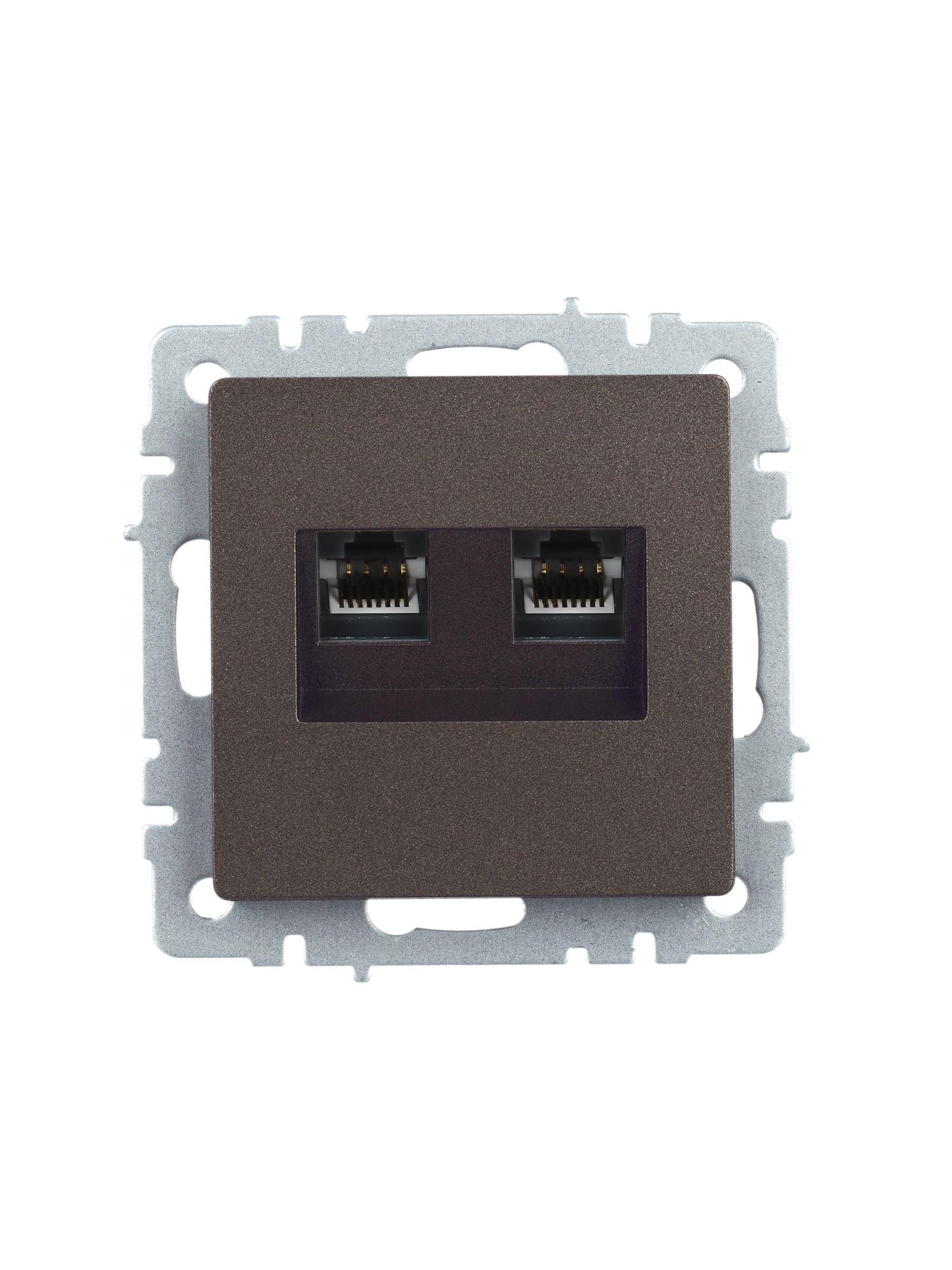             BRITE Қос компьютерлік розетка RJ45 мыс.5E РК10-2-БрТБ қара қола ИЭК    