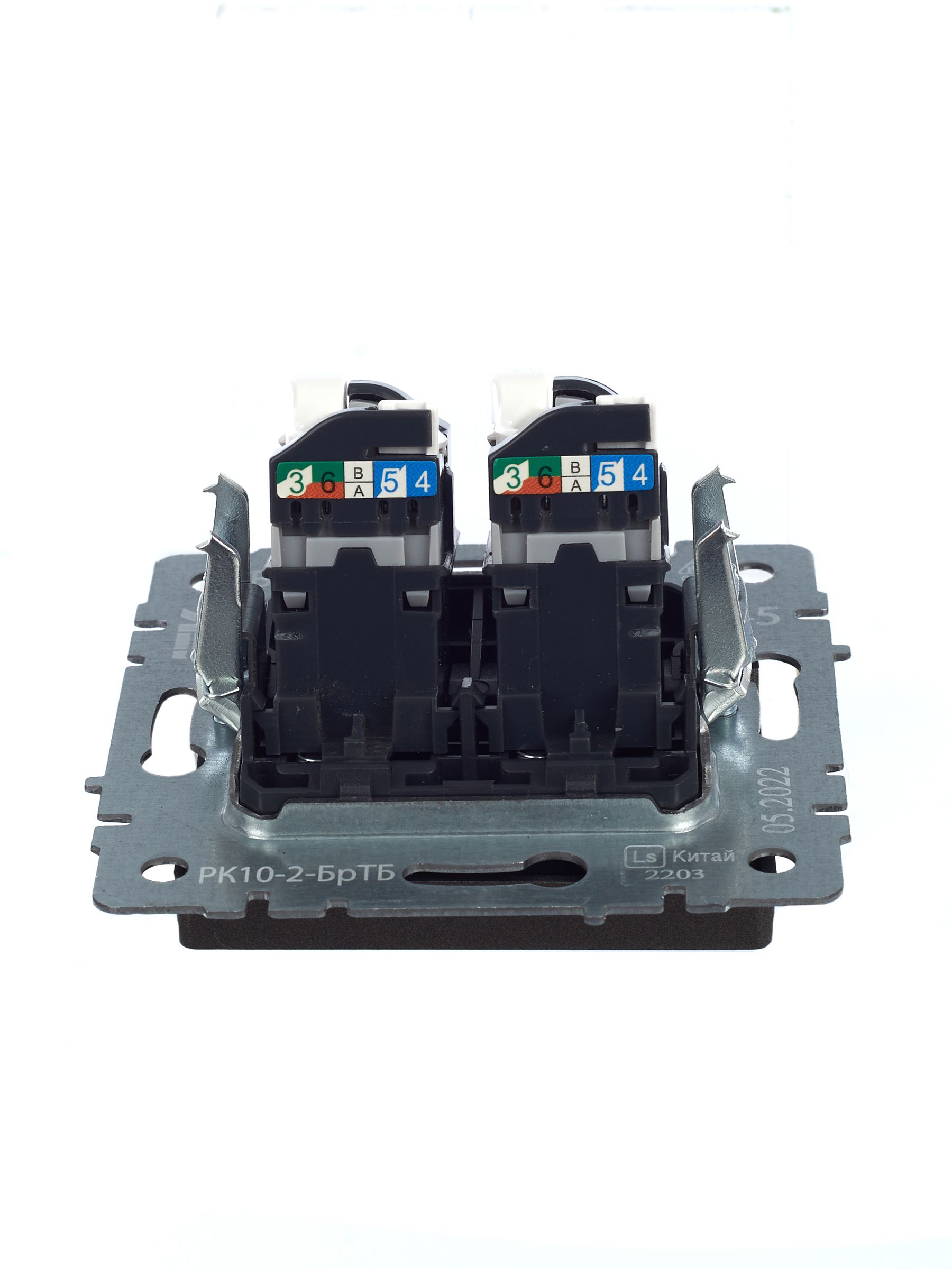             BRITE Қос компьютерлік розетка RJ45 мыс.5E РК10-2-БрТБ қара қола ИЭК    