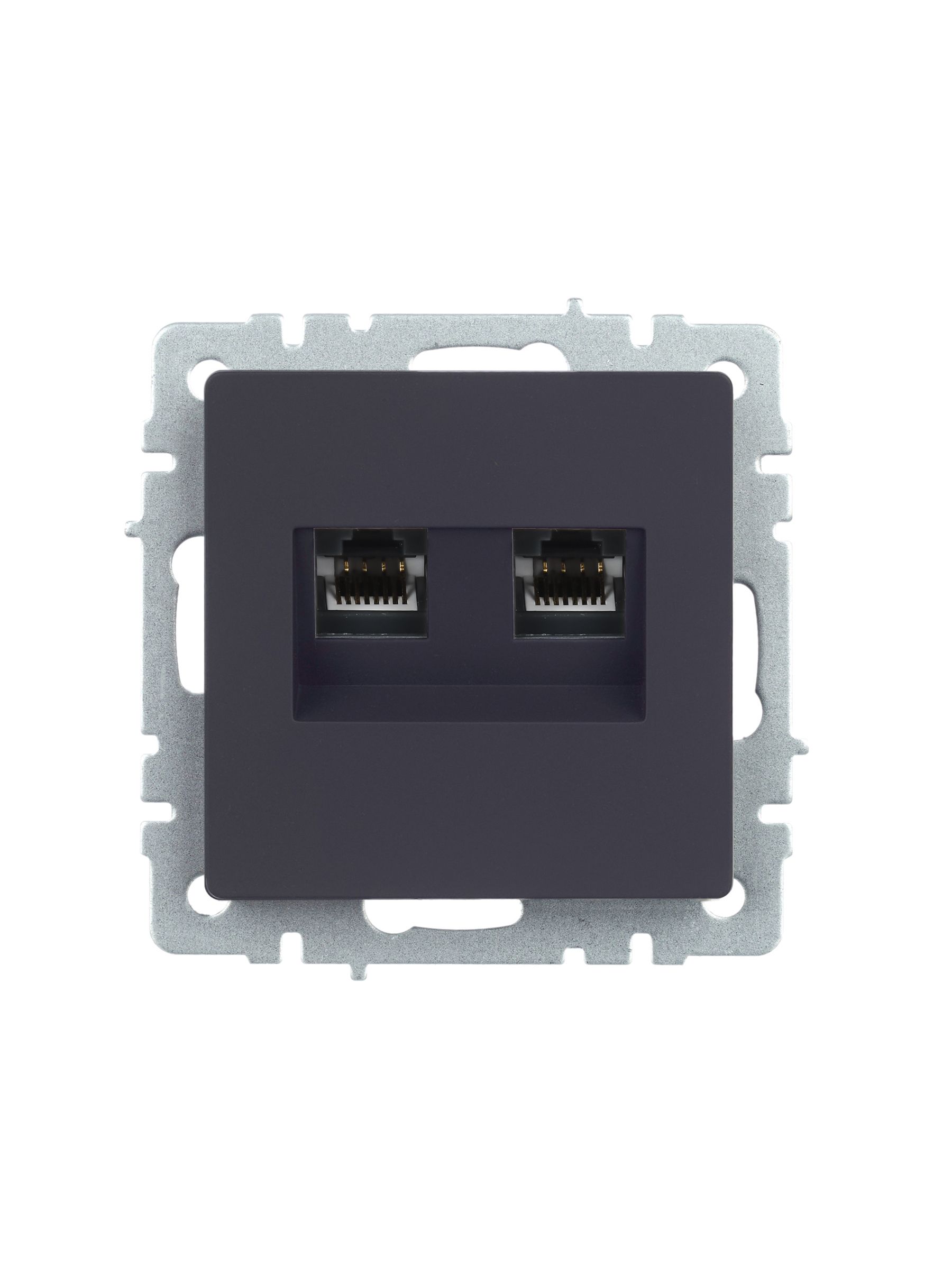             BRITE Қос компьютерлік розетка RJ45 мыс.5E РК10-2-БрГ графит ИЭК    