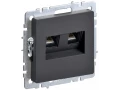             BRITE Қос компьютерлік розетка RJ45 мыс.5E РК10-2-БрГ графит ИЭК    