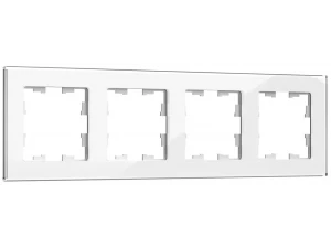 BRITE Рамка 4 -местная РУ-4-2-БрБ стекло белый ИЭК