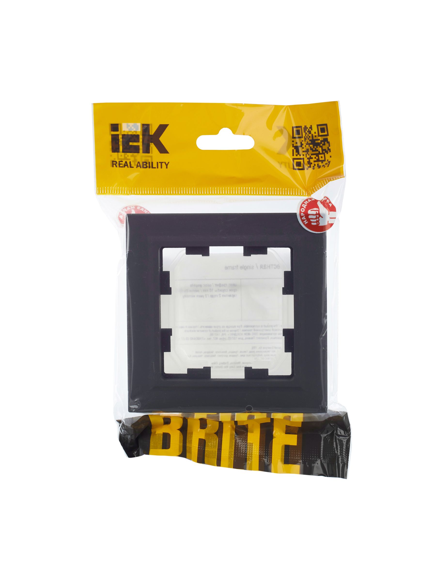             BRITE Жақтау 1-орынды IP44 РУ-1-БрГ-44 графит ИЭК    