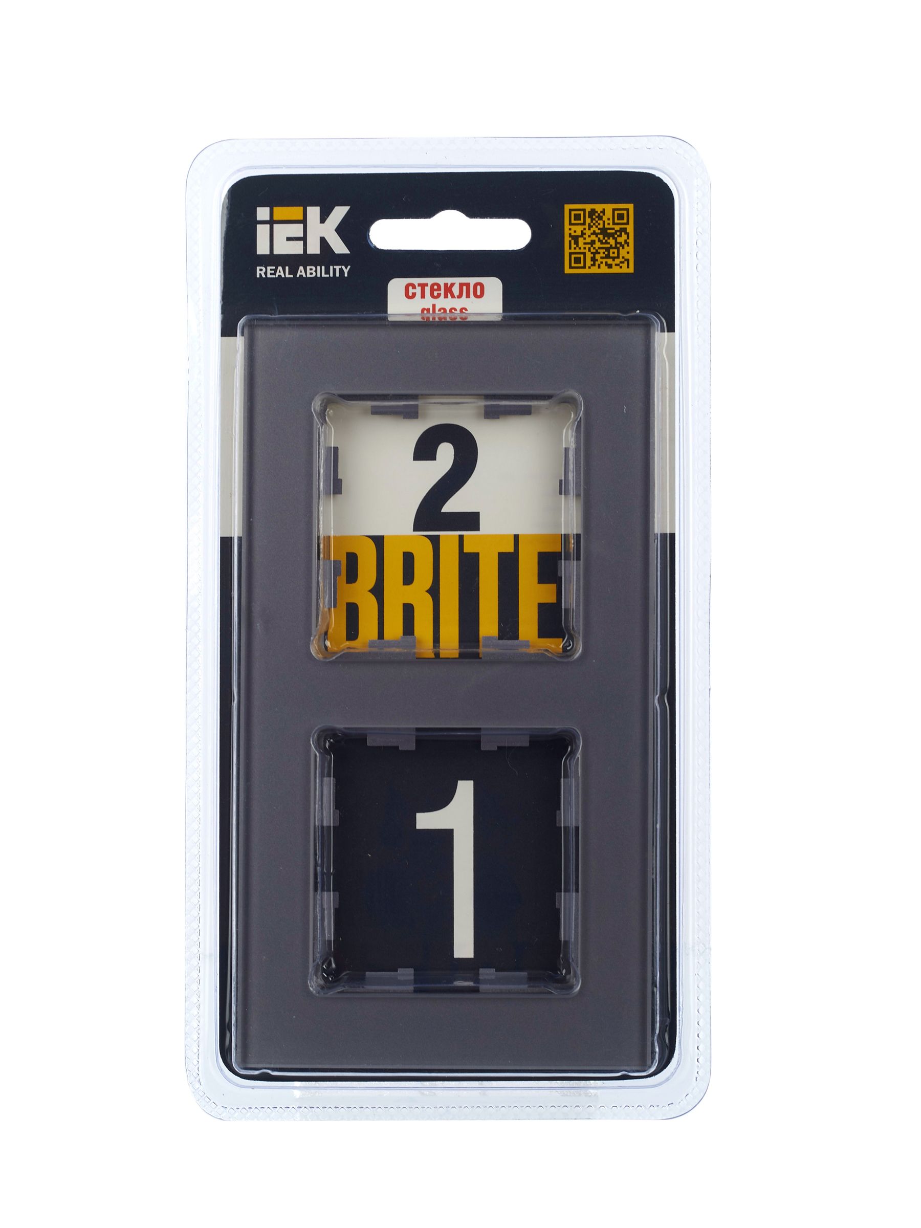             BRITE Жақтау 2 -орынды РУ-2-2- БрСе шыны сұр ИЭК    