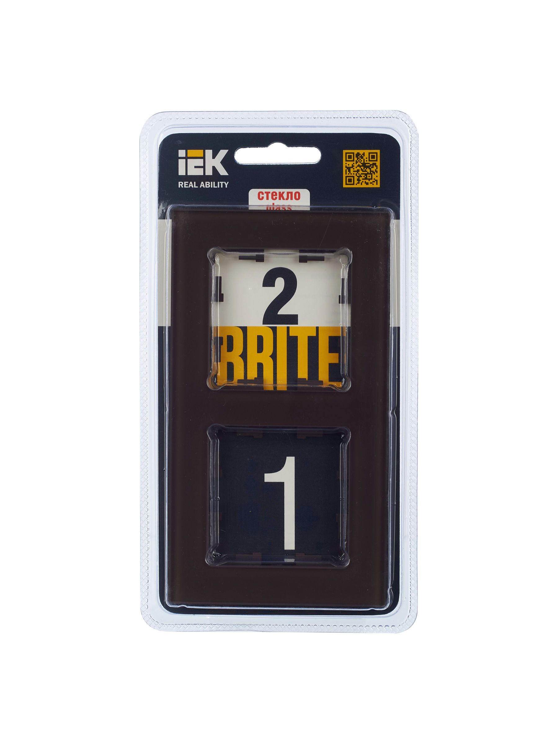             BRITE Жақтау 2 -орынды РУ-2-2- БрТБ шыны қара қола ИЭК    