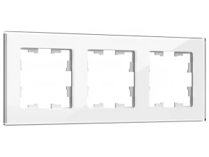 BRITE Рамка 3 -местная РУ-3-2-БрБ стекло белый ИЭК