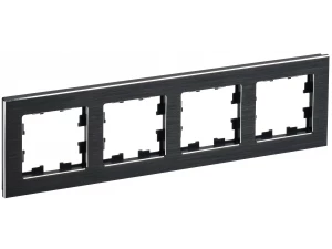 BRITE Рамка 4 -местная РУ-4-1-БрЧ металл черный ИЭК