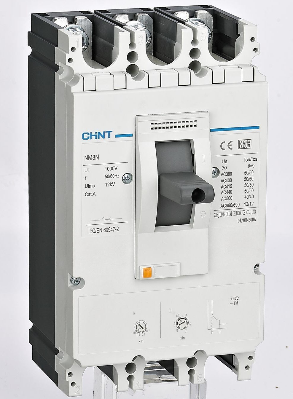             Автоматтық ажыратқыш NM8N-800S TM 3P 800A 50kA  реттелетін термомагниттік босатумен (CHINT) 272929    