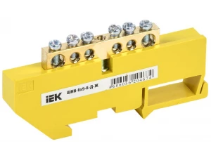 Шина РЕ 'земля' на DIN-изол ШНИ-6х9-6-Д-Ж ИЭК