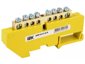 Шина PE 'земля' на DIN-изол ШНИ-6х9-8-Д-Ж IEK