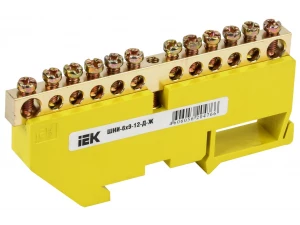 Шина РЕ 'земля' на DIN-изоляторе ШНИ-6х9-12-Д-Ж ИЭК