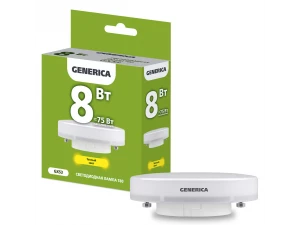 Лампа светодиодная T80 таблетка 8Вт 230В 3000К GX53 GENERICA ИЭК