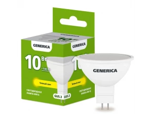 Лампа светодиодная MR16 софит 10Вт 230В 3000К GU5.3 GENERICA ИЭК