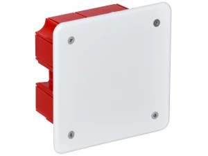 Коробка КМ41001 распаячная для твердых стен 92x92x45 (с саморезами, с крышкой) ИЭК