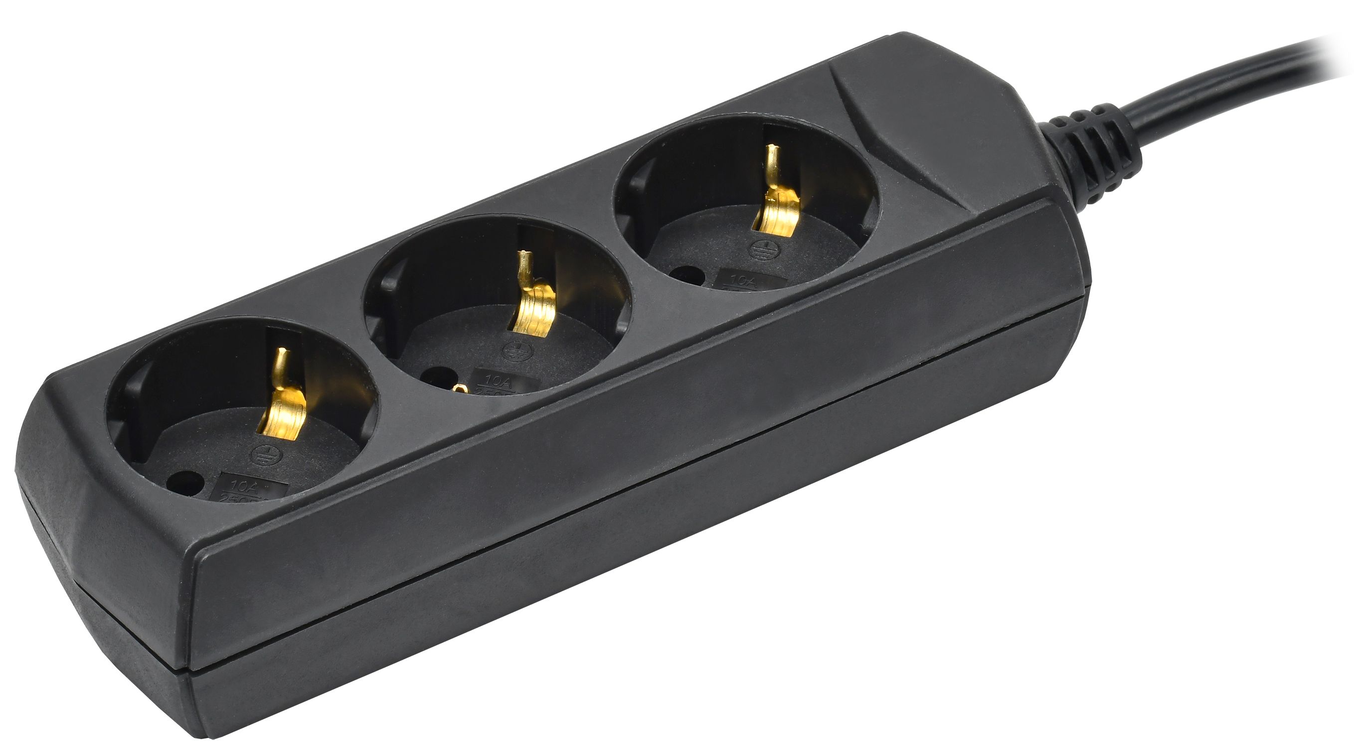             Ұзартқыш У03 3 орынды, жерге тұйықталумен 3м 3х1мм2 10А 250В қара GENERICA ИЭК    