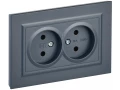             BRITE розеткасы, 2 орынды, жерге тұйықталусыз, қорғаныс перделері жоқ, 10А жиынтықта, РС12-2-БрМ, маренго ИЭК    