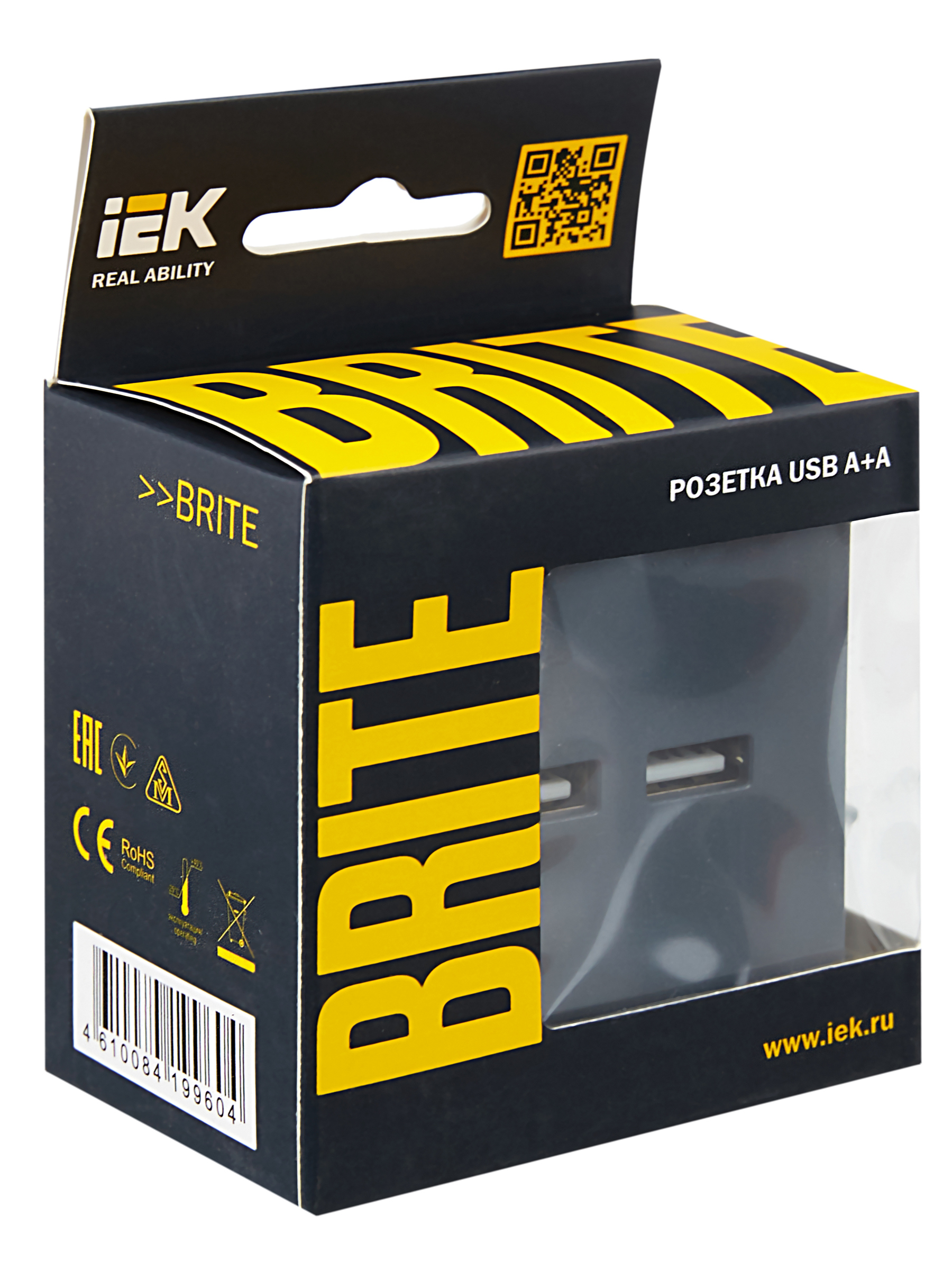             BRITE USB розеткасы, A+A 5В 3,1 A РЮ10-1-БрМ маренго ИЭК    