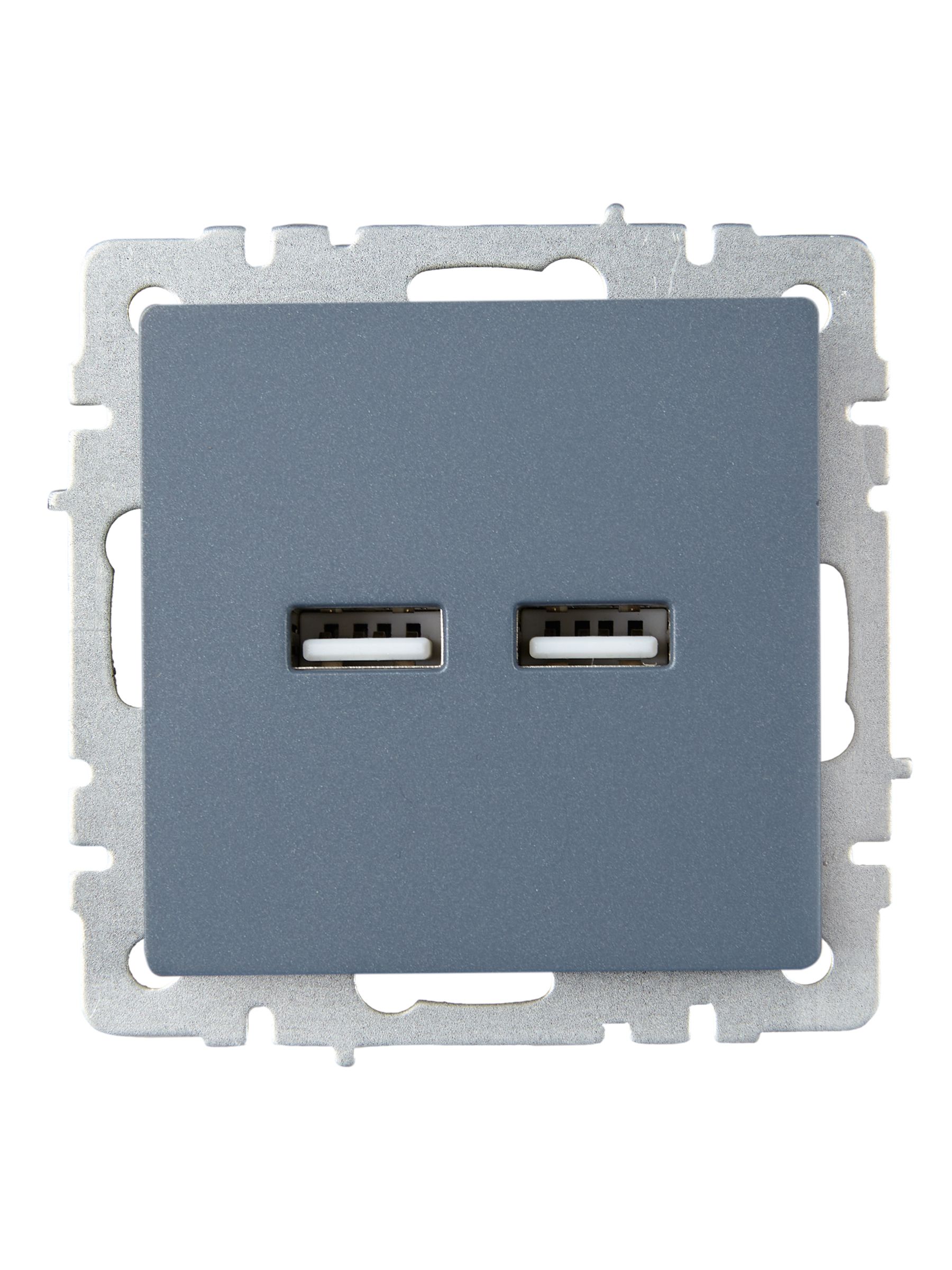             BRITE USB розеткасы, A+A 5В 3,1 A РЮ10-1-БрМ маренго ИЭК    