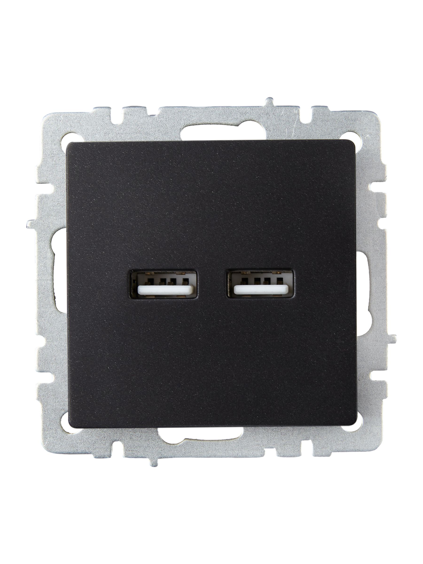             BRITE USB розеткасы, А+A 5В 3,1 А РЮ10-1-БрЧ қара ИЭК    