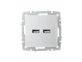            BRITE розеткасы, USB A+A 5В 3,1 А РЮ10-1-БрА алюминий ИЭК    