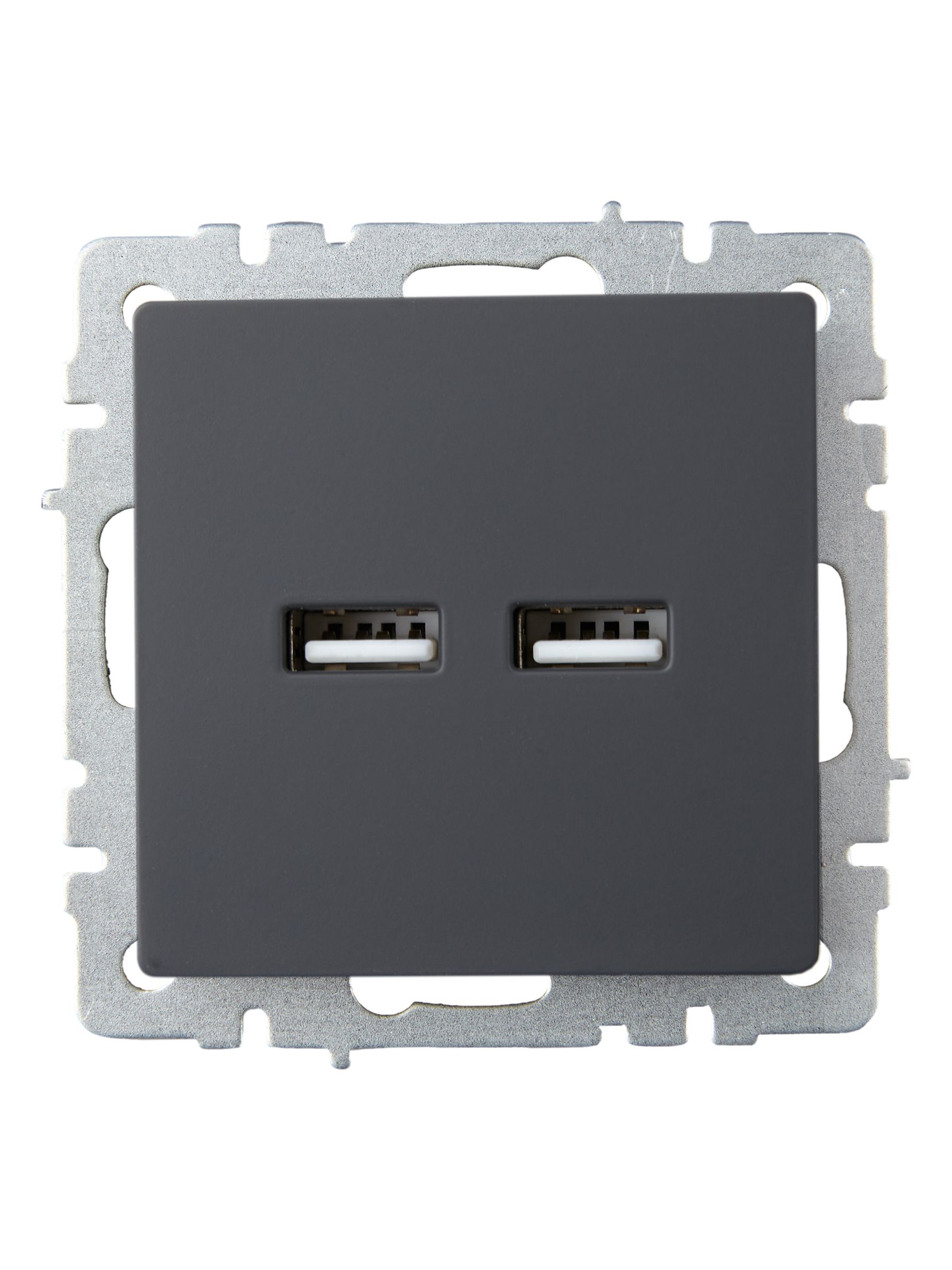             BRITE USB розеткасы, A+A 5В 3,1 А РЮ10-1-БрГ графит ИЭК    