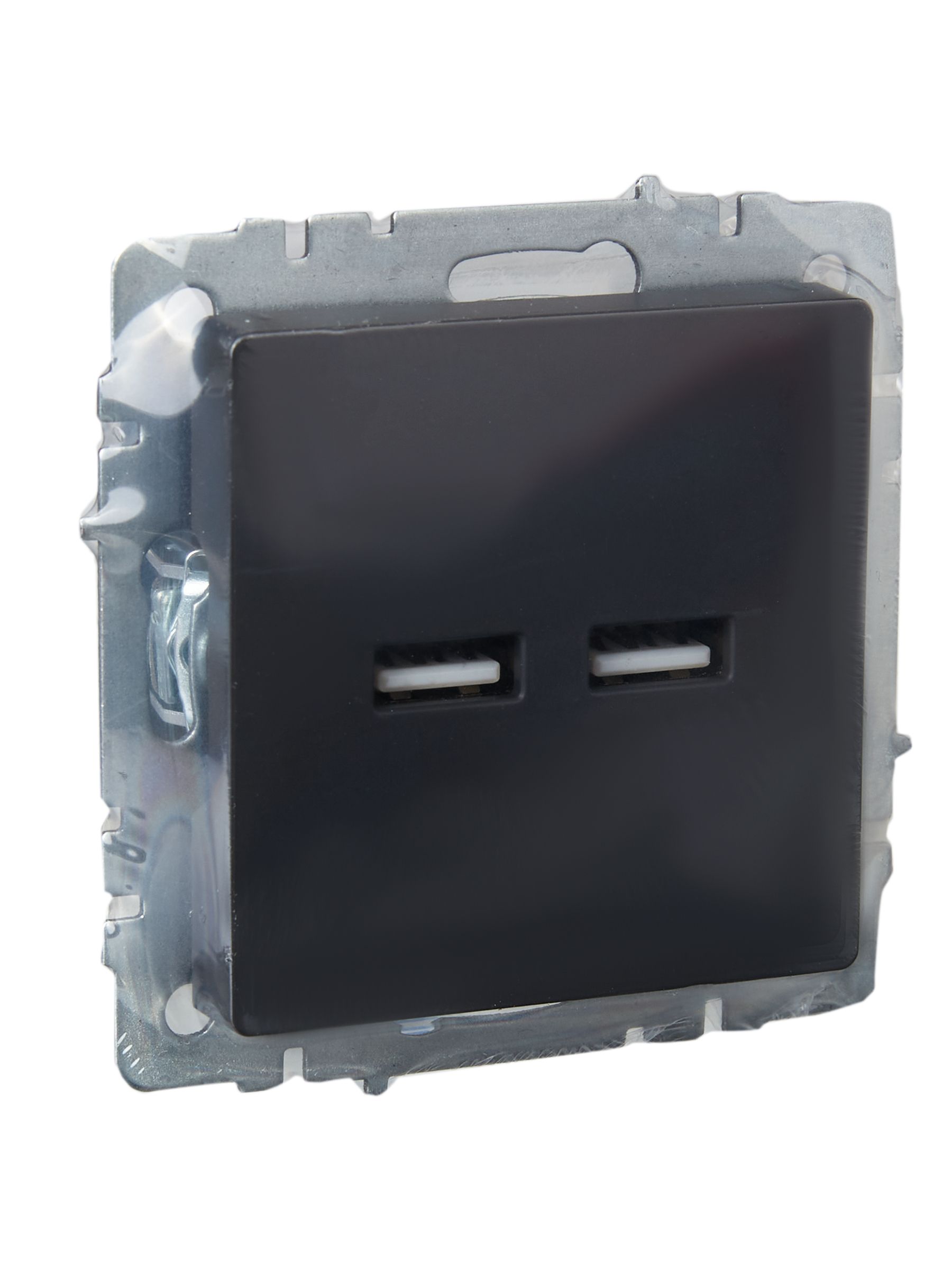             BRITE USB розеткасы, A+A 5В 3,1 А РЮ10-1-БрГ графит ИЭК    