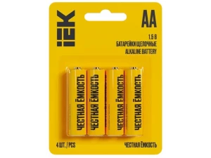 Батарейка щелочная Alkaline LR06/AA (4шт/блистер) ИЭК