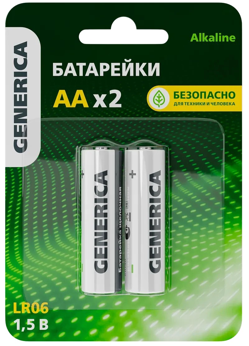 Сілтілі батарея Alkaline LR06/AA (2 дана/блистер) GENERİCA ИЭК