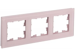 BRITE Рамка 3 -местная РУ-3-2-Бр стекло розовый матовый ИЭК