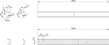 Симметриялы DIN-рейка 2м 15*35 перфорацияланбаған /NSYSDR200/