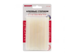 Стержни клеевые REXANT Ø 11 мм, 100 мм, прозрачные светящиеся (12 шт./уп.) (блистер)