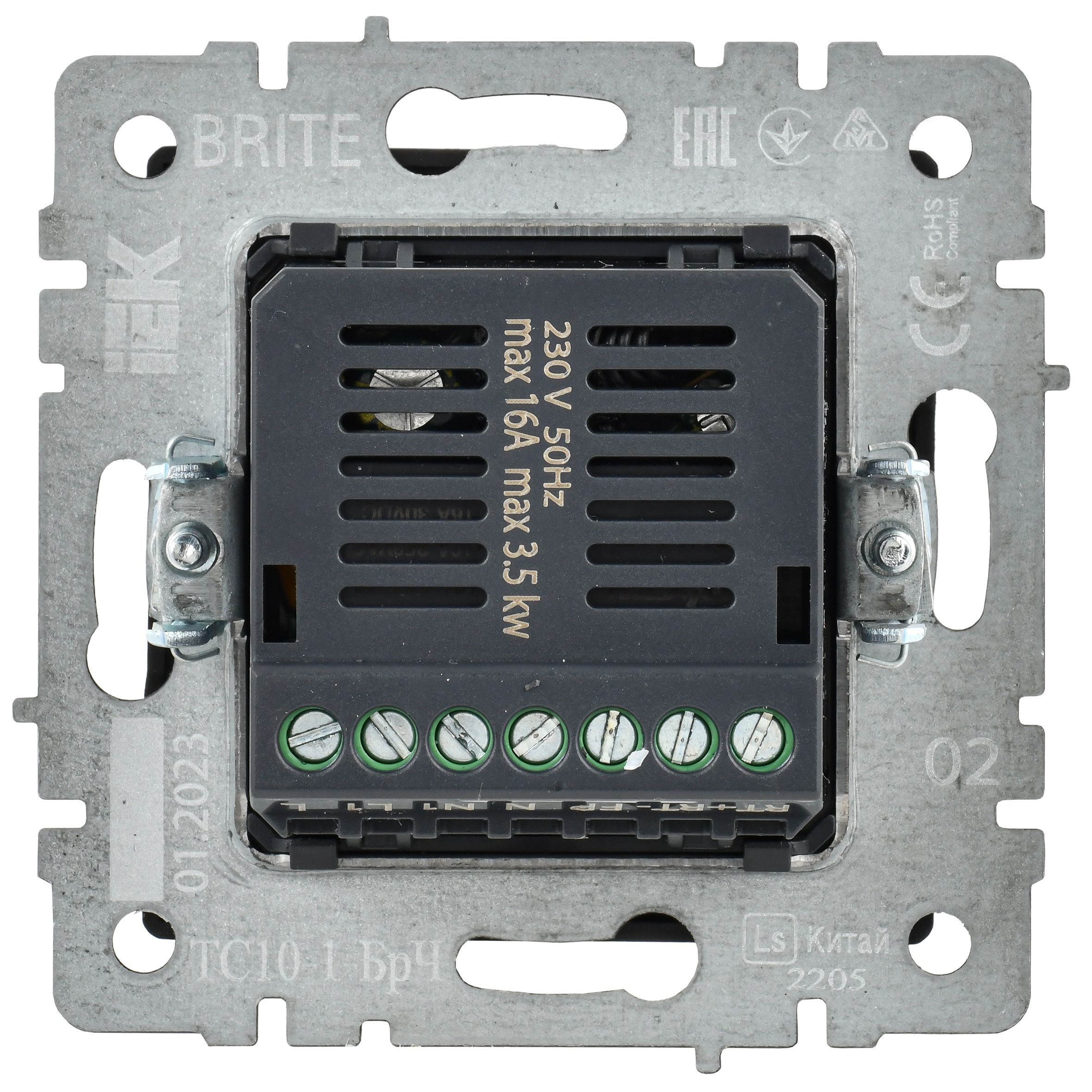             BRITE ТС10-1 индикациясы бар электронды термостат-БрЧ қара ИЭК    