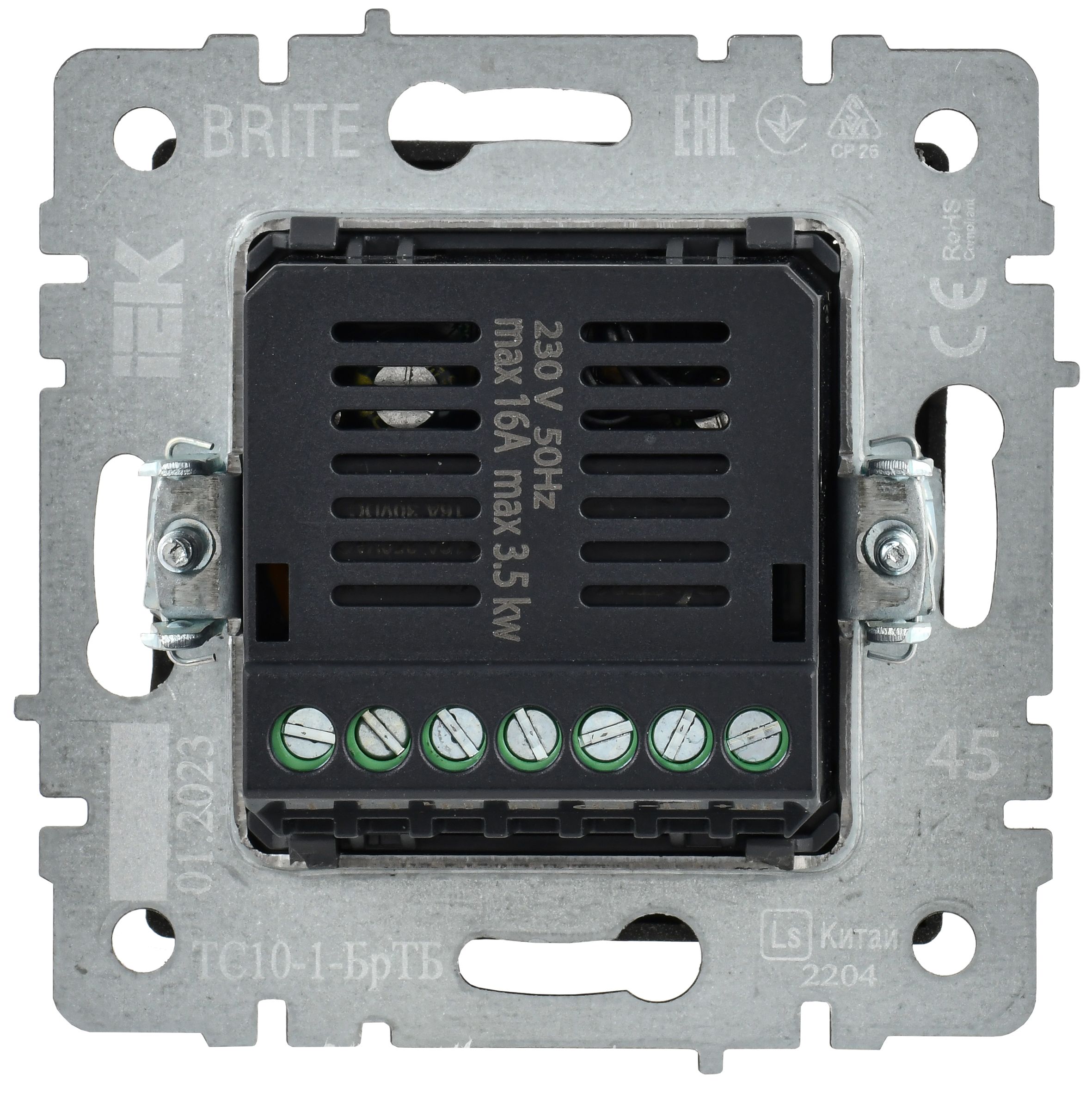             BRITE ТС10-1 индикациясы бар электронды термостат -БрТБ қара қола ИЭК    