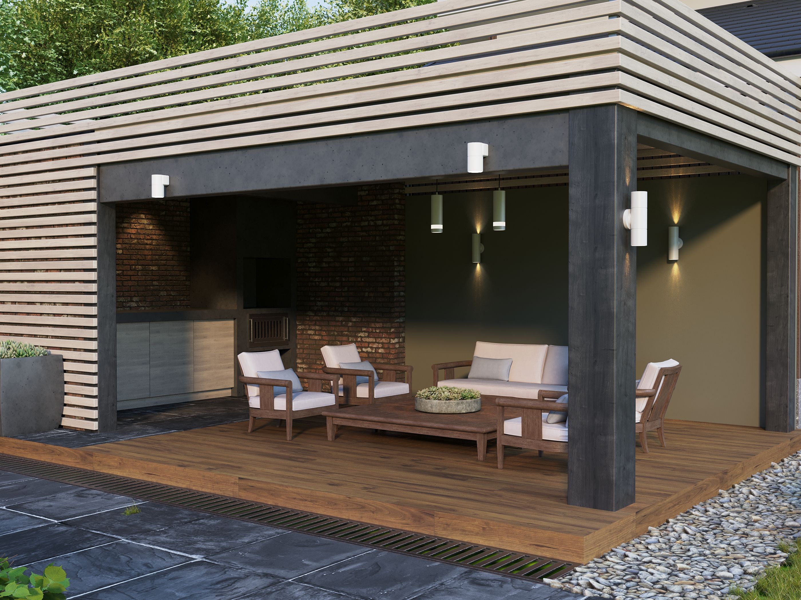             LIGHTING Далаға арналған шамшырақ 5108 қабырғалы, шамға 2хGU10 IP65 ақ IEK    