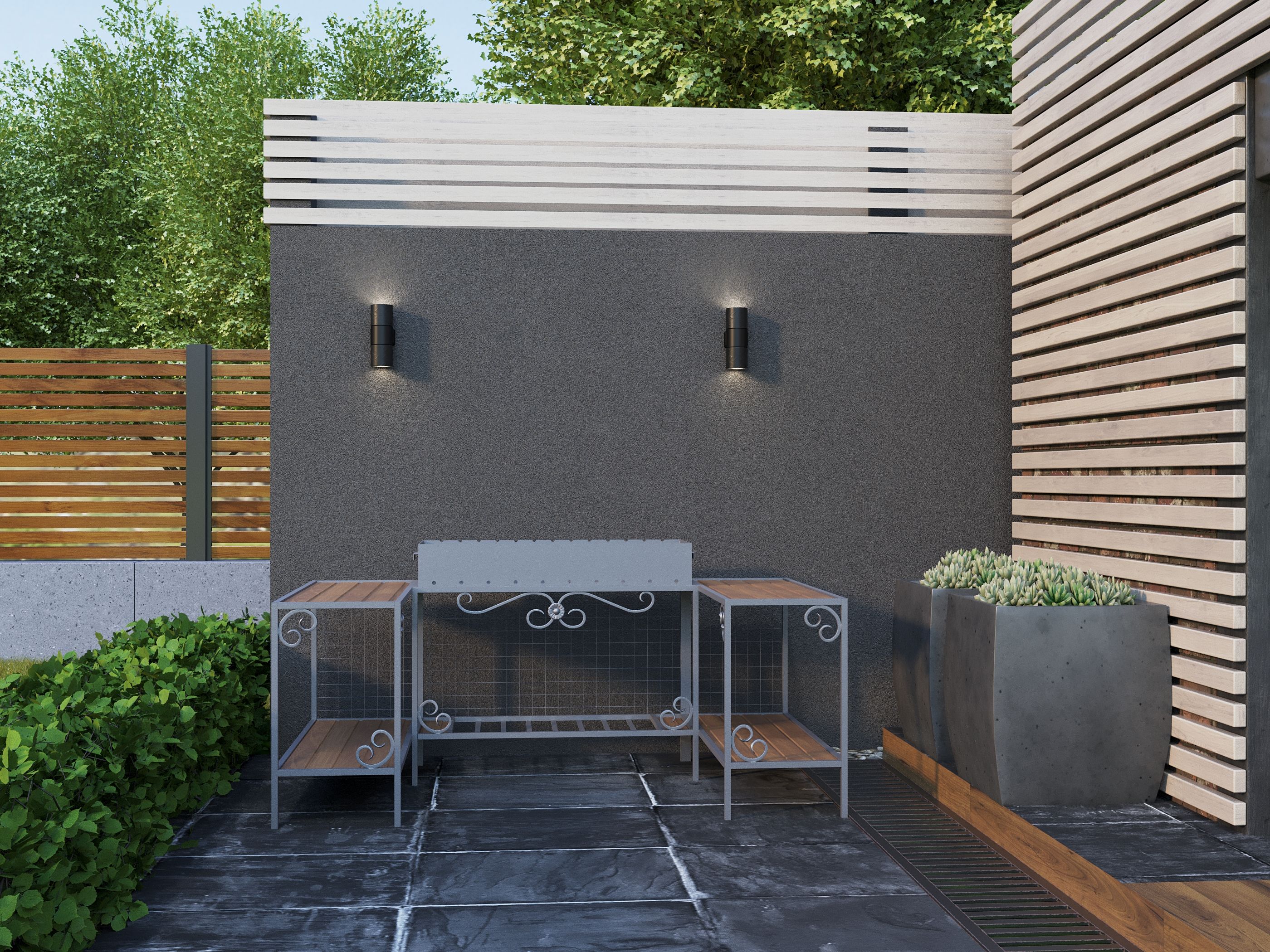             LIGHTING Далаға арналған шамшырақ 5108 қабырғалы, шамға 2хGU10 IP65 сұр IEK    