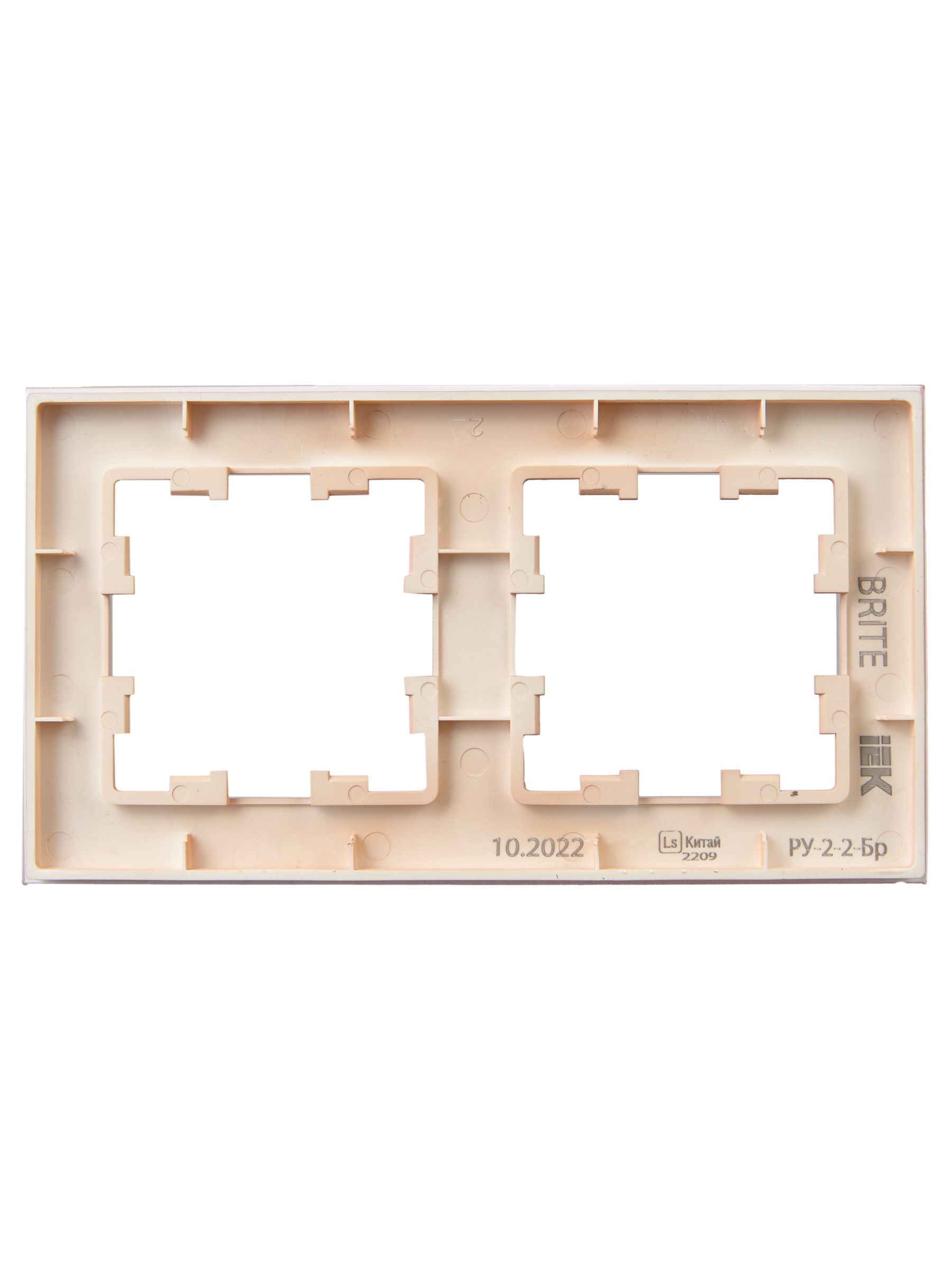             BRITE Жиектеме 2-орынды РУ-2-2-БрП шыны, шабдалы, бұлыңғыр IEK    