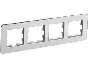 BRITE Рамка 4-местная РУ-4-1-Бр металл алюминий RE IEK